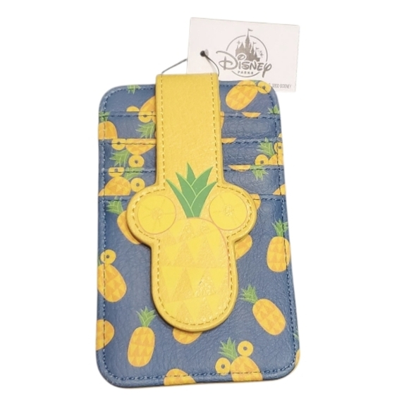 NWT Disney Parks Mickey Mouse Pineapple Card Case Wallet - Picture 2 of 7